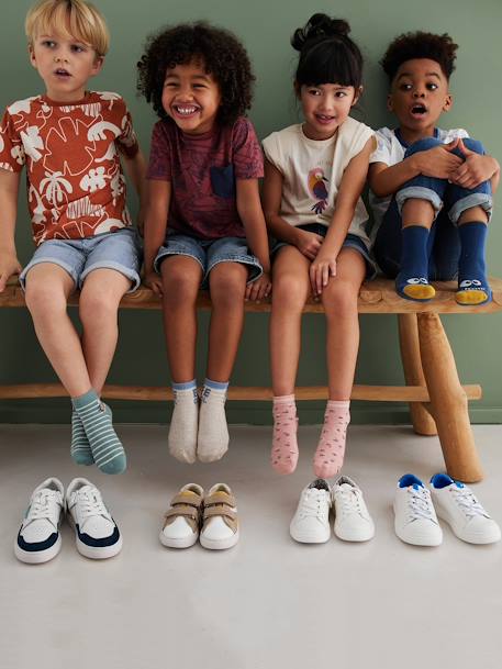 Pack de 5 pares de calcetines medianos «Abejas» para niño azul grisáceo 