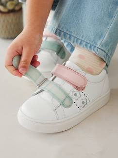 Calzado-Zapatillas de piel con cierre autoadherente para niña