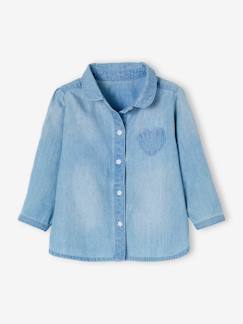 Bebé-Blusas, camisas-Camisa vaquera lavada, personalizable, para bebé niña