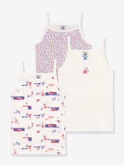 Niña-Ropa interior-Pack de 3 camisas con tirantes de algodón orgánico PETIT BATEAU