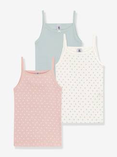 Niña-Ropa interior-Pack de 3 camisas con tirantes de algodón orgánico PETIT BATEAU