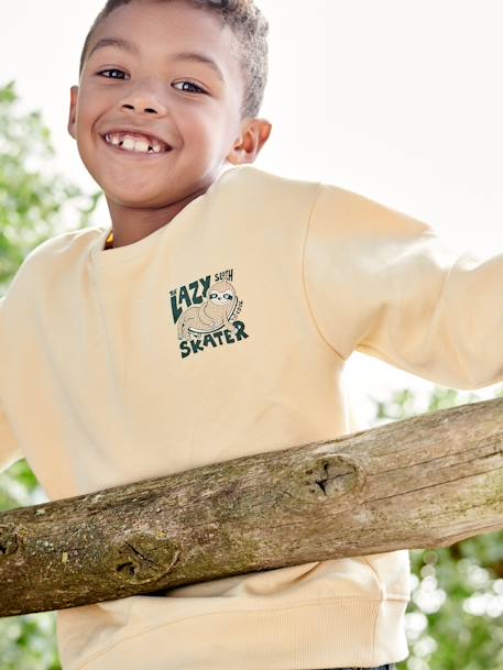Sudadera con motivo grande en la espalda, para niño albaricoque maquillaje+amarillo pálido 