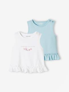 Bebé-Pack de 2 camisetas con volantes para bebé