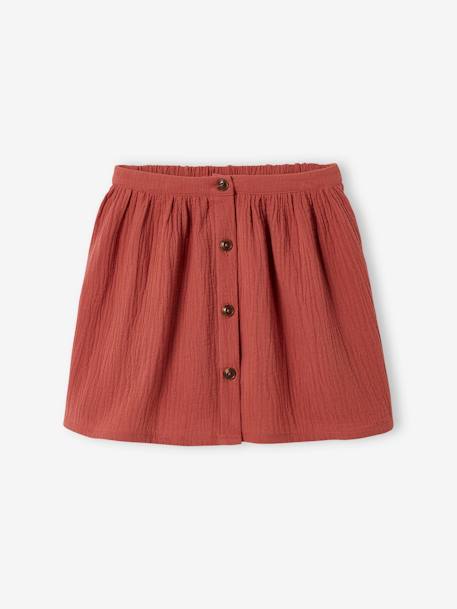 Conjunto de camiseta y falda de gasa de algodón para niña arcilla+crudo 