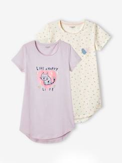 Niña-Pijamas-Pack de 2 camisones con corazones