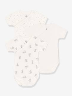 Bebé-Bodies-Pack de 3 bodies de manga corta y algodón orgánico para recién nacido PETIT BATEAU