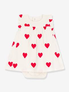 Bebé-Vestidos, faldas-Conjunto vestido + body de algodón orgánico PETIT BATEAU