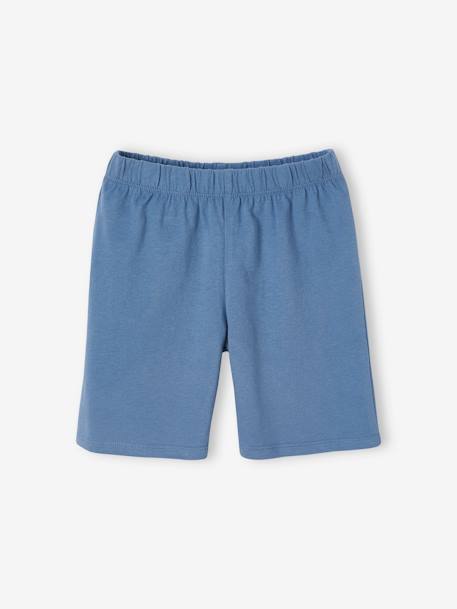 Pijama con short con estampado de tiburón para niño - Basics azul jeans 