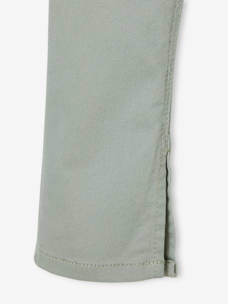 Pantalón slim indestructible con bolsillos detrás en forma de corazón para niña rosado+verde sauce 