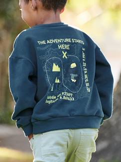 Niño-Jerséis, chaquetas de punto, sudaderas-Sudaderas-Sudadera con motivo grande «geocaching» detrás para niño