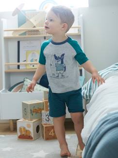 Niño-Pijamas -Pijama con short con estampado de Tiburón surfista para niño