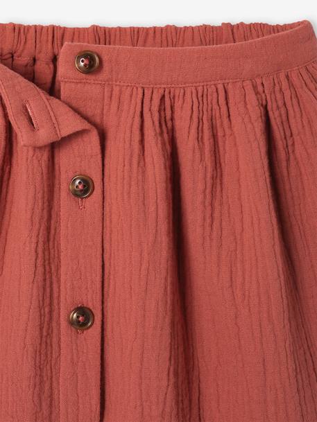Conjunto de camiseta y falda de gasa de algodón para niña arcilla+crudo 