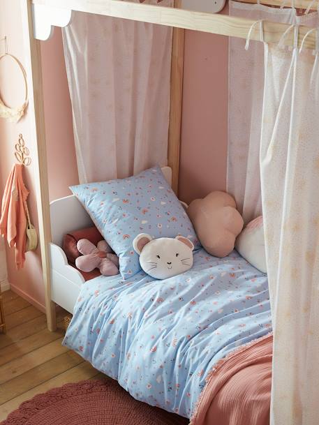 Conjunto infantil: funda nórdica + funda de almohada ABC PRINCESA malva 