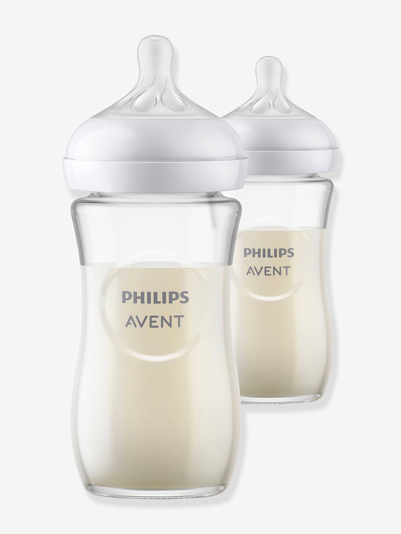 Pack de 2 biberones de cristal de 240 ml Natural Response de Philips AVENT  transparente - Philips Avent