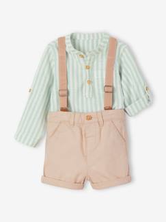 Conjuntos-Conjunto para bebé: camisa y short con tirantes