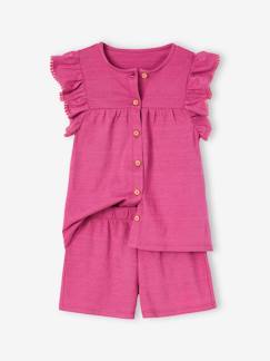 -Conjunto para niña: top con volantes y short de punto fantasía