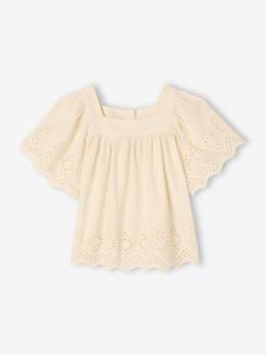 Bebé-Blusas, camisas-Blusa de manga corta y bordado inglés para bebé