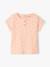Camiseta de canalé para bebé crudo+rosa rosa pálido 