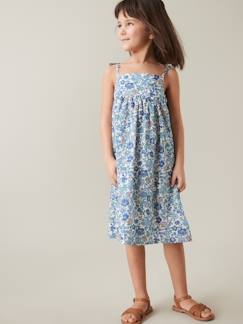 Niña-Vestidos-Vestido largo de tejido Liberty para niña - Cyrillus