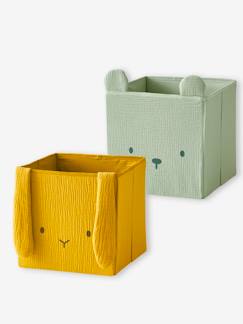 Habitación y Organización-Almacenaje-Muebles con casilleros-Pack de 2 caja de animales de gasa de algodón