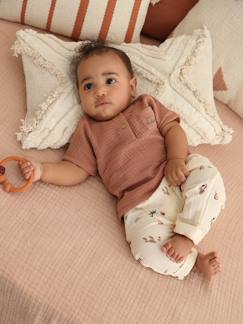 Bebé-Conjuntos-Conjunto de gasa de algodón para bebé: camiseta + pantalón