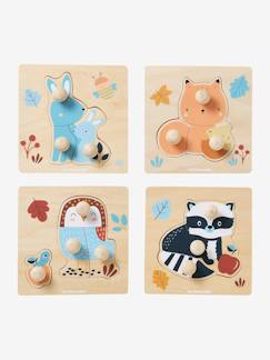 Juguetes-Pack de 4 puzzles con botones de madera FSC® - Los amigos del bosque