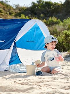 Bebé-Bañadores y accesorios de playa-Conjunto de baño anti-UV para bebé niño: camiseta + bañador bóxer + sombrero bob con estampado de hipopótamo