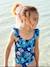 Bañador con estampado tropical para niña azul marino 