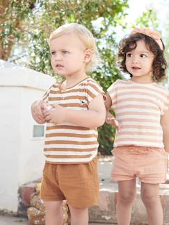 Bebé-Conjuntos-Conjunto para bebé: camiseta a rayas y short liso