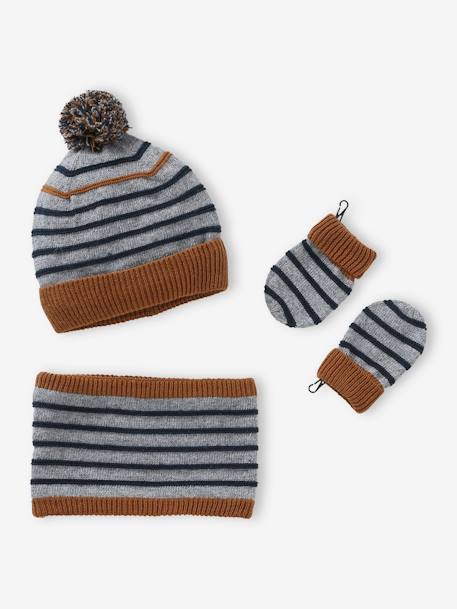 Conjunto marinero para bebé niño gorro + snood + manoplas