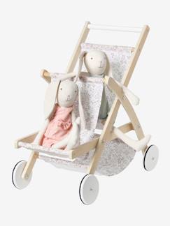 Juguetes-Muñecas y muñecos-Silla de paseo doble de madera FSC® para muñecas