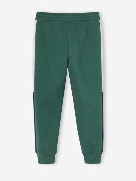 Pantalón deportivo de felpa con bandas bicolores a los lados, para niña GRIS OSCURO LISO CON MOTIVOS+NEGRO OSCURO LISO CON MOTIVOS+verde pino 