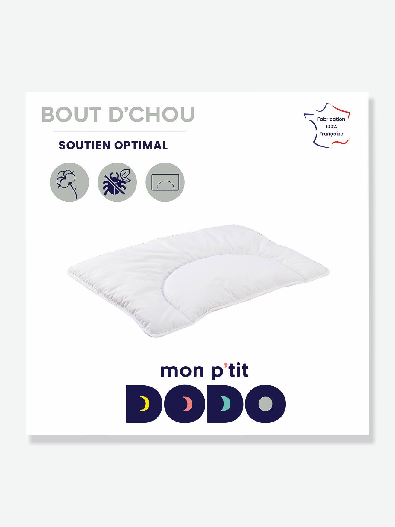 Almohada ligera Bout d'Chou Mon P'tit DODO con tratamiento ProNeem® blanco  claro liso - Dodo
