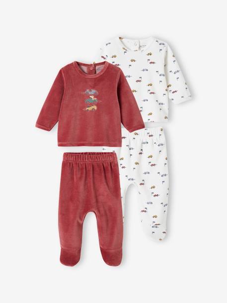 Ecorresponsables-Bebé-Pijamas-Pack de 2 pijamas de terciopelo «bólidos» para bebé
