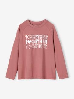Niña-Camisetas-Camisetas-Camiseta deportiva de manga larga raglán con motivo brillante «Together» para niña