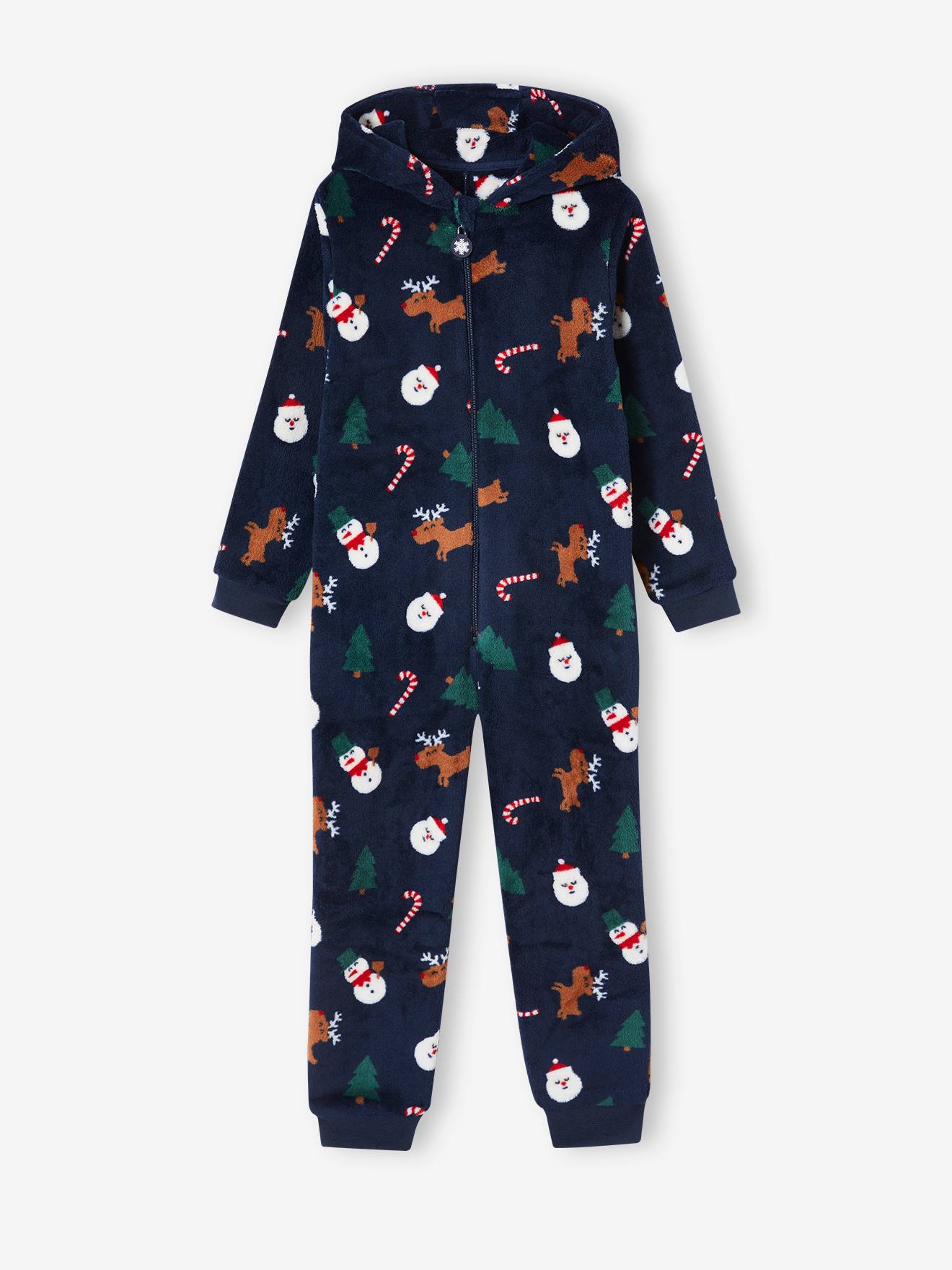 Mono pijama de Navidad para niño azul marino - Vertbaudet