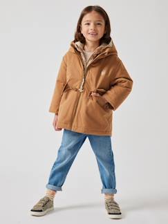 Parka con capucha, chaqueta acolchada brillante y forro de sherpa 3 en 1 para niña