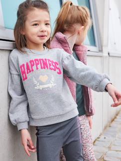 Sudadera deportiva «Happiness» de felpa de rizo y detalles irisados para niña