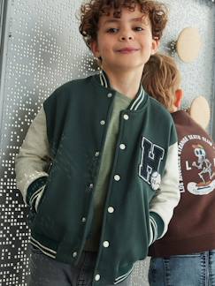 Niño-Jerséis, chaquetas de punto, sudaderas-Sudadera estilo teddy de felpa con escudo de felpa de rizo para niño