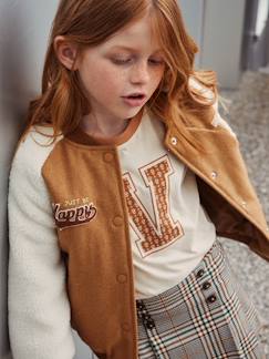 Niña-Camiseta con motivo de letra con flores y de manga larga para niña