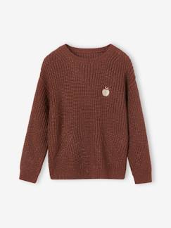 Niña-Jerséis, chaquetas de punto, sudaderas-Jerséis de punto-Jersey de punto perlé con dibujo irisado para niña