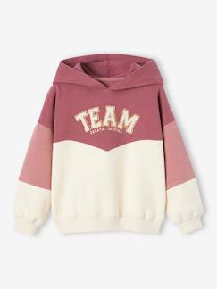 -Sudadera con capucha con efecto colorblock para niña