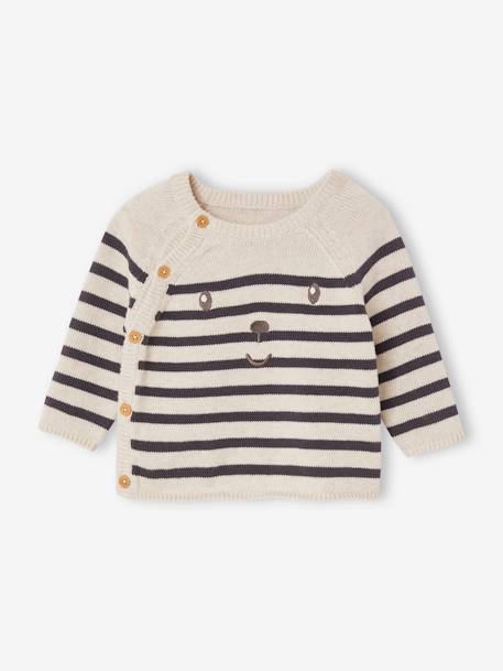 Bebé-Sudaderas, jerséis y chaquetas de punto-Jersey marinero de algodón para bebé