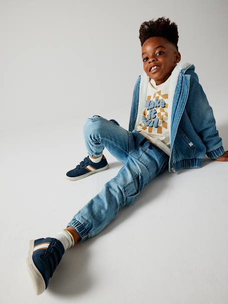 Pantalón cargo de denim fácil de vestir para niño doble stone+stone 