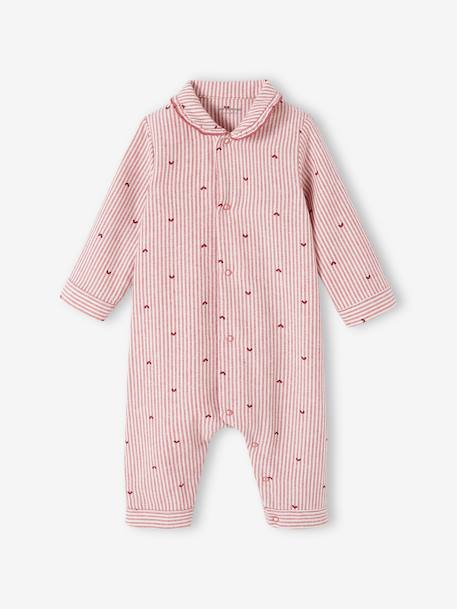 Ecorresponsables-Bebé-Pijamas-Pelele de algodón con abertura delante, para bebé niña