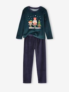 Pijama largo de terciopelo para niño - «Navidad»