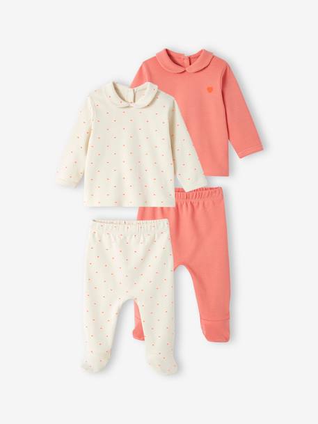 Ecorresponsables-Bebé-Pijamas-Pack de 2 peleles de interlock «Corazón» para bebé