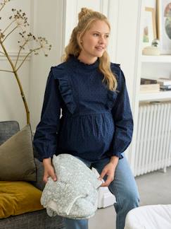 Ropa Premamá-Blusas y camisas embarazo-Blusa de plumetis con volantes para embarazo