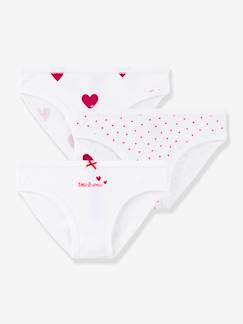 Niña-Lote de 3 braguitas Corazón de algodón para niña - PETIT BATEAU