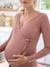 Camiseta con efecto cruzado para embarazo y lactancia rosa palo 